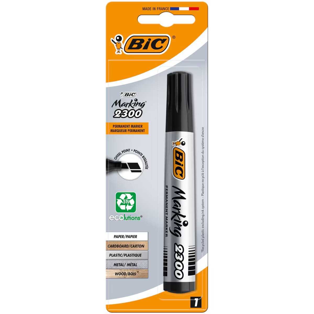 Marcador Permanente Bic Marking 2300 Punta Cincel - Oficina disponible en Bubaa