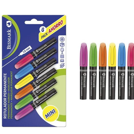 Rotuladores Permanentes Bismark Mini – Pack 8 uds, Colores Vivos
