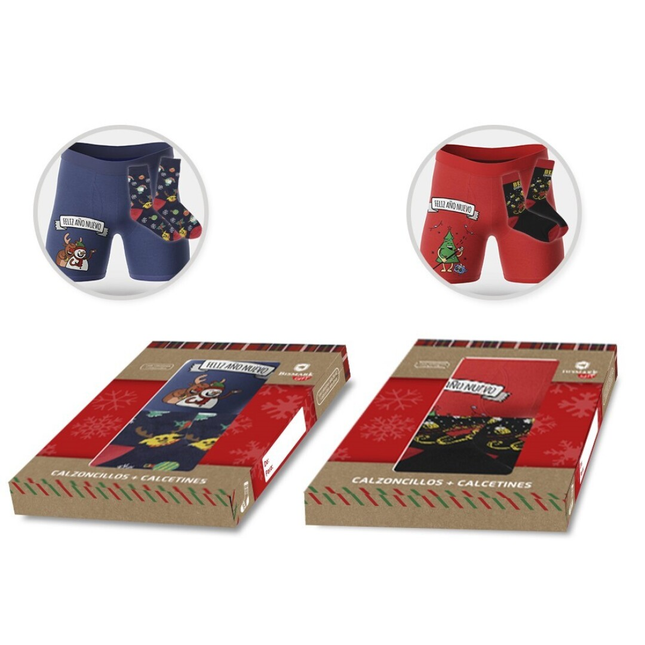 Set de Calcetines y Calzoncillos Navideños Bismark - 2uds