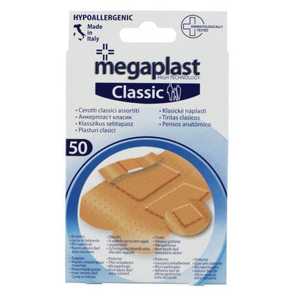 Tiritas de 4 Tamaños Surtidas Megaplast - 50uds