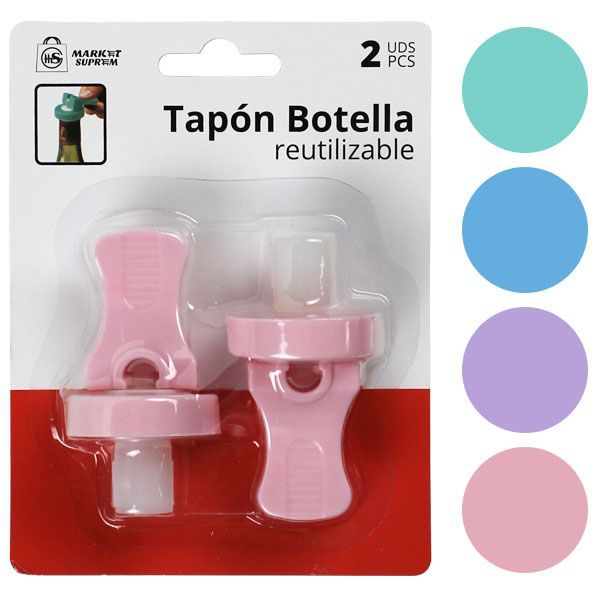 Tapón de Botella Reutilizable Market Suprem 2uds