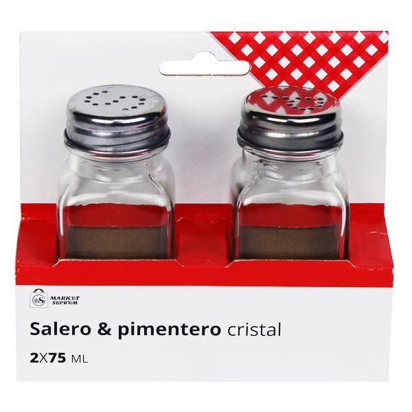 Set Salero y Pimentero de Cristal Market Suprem – 2x75 ml