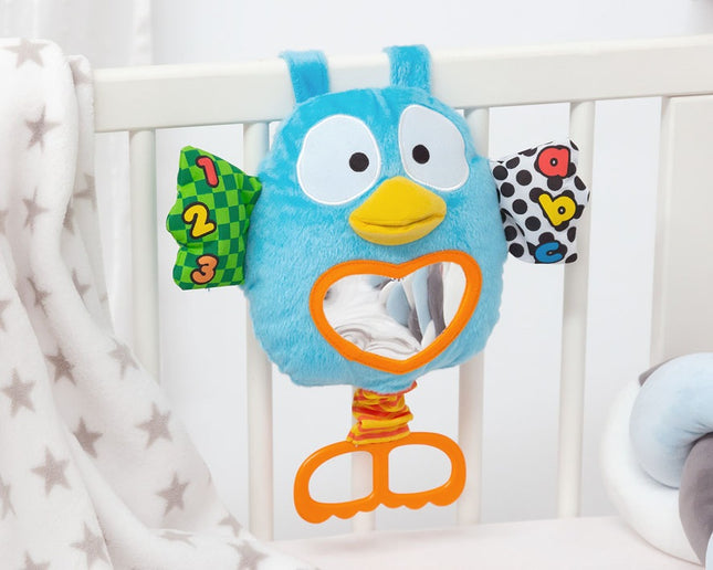 Búho Interactivo con Sonidos y Espejo KioKids – Peluche Educativo para Cuna (+0 Meses)