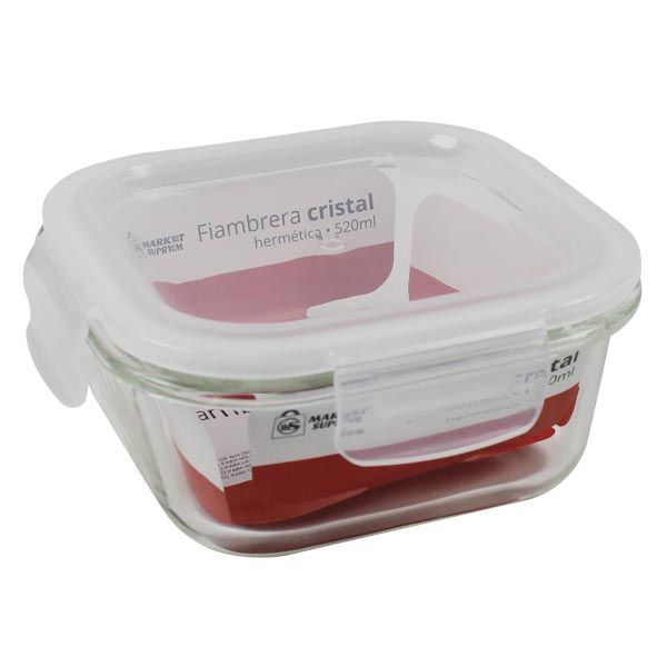 Fiambrera Hermética de Cristal Market Suprem - 520ml