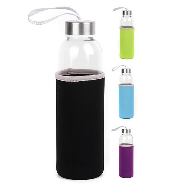 Botella de Cristal con Funda de Neopreno Market Suprem - 500ml