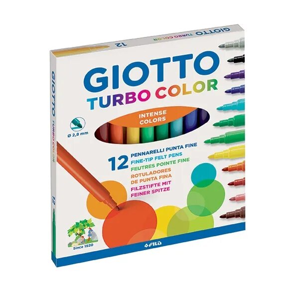 Rotuladores Giotto Turbo Color 12 Colores - Bubaa