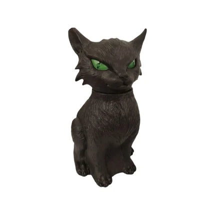 Gato Negro de Halloween con Movimiento Animatrónico, Luz y Sonido (33 cm)