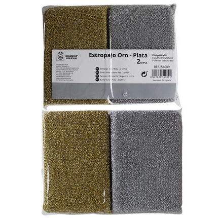 Set de Estropajos Market Suprem Dorado y Plateado - 2uds