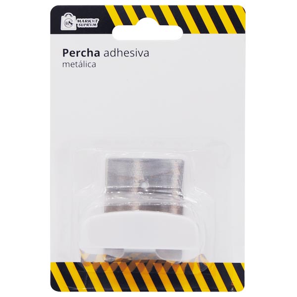 Percha Adhesiva Metálica con Punta de Plástico - Market Suprem