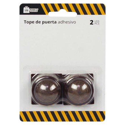 Tope Adhesivo Marrón para Puerta Market Suprem - 2uds