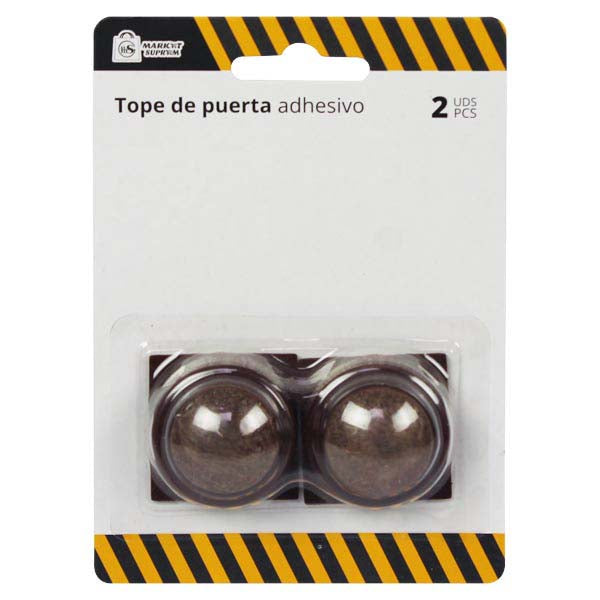 Tope Adhesivo Marrón para Puerta Market Suprem - 2uds