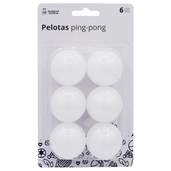 Pack 6 Pelotas de Ping-Pong Market Suprem