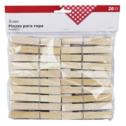 Pînzas de Madera para la Ropa Market Suprem - 20uds (9cm)