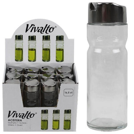 Aceitera de Vidrio con Tapón de Acero Vivalto - 165ml