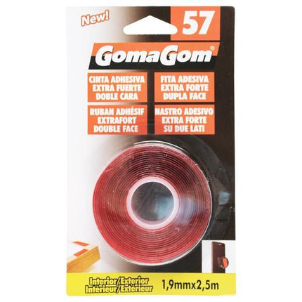 Cinta de Doble Cara Extra Fuerte Silicona GomaGom - 1.9mm x 2.5m