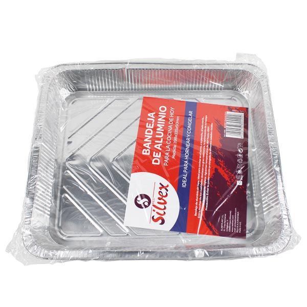 Bandeja de Aluminio para Hornear y Congelar Silvex - 1ud (398x335x50mm) - Temperatura: -60º/+250º
