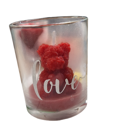 Vela de Osito en Vaso de Cristal - Xoko