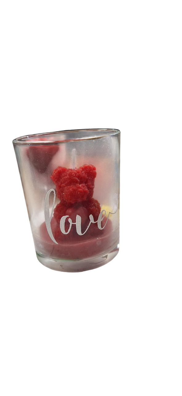 Vela de Osito en Vaso de Cristal - Xoko