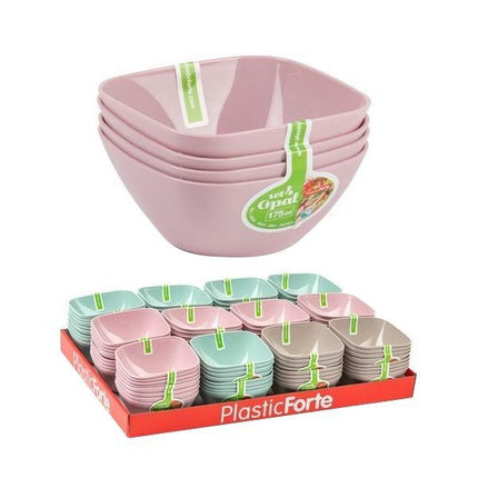 Cuenco Cuadrado Plasticforte - 4uds (175ml)