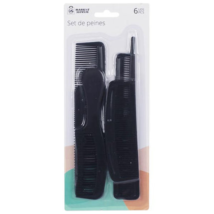 Set de Peines de Plastico Market Suprem - 6uds