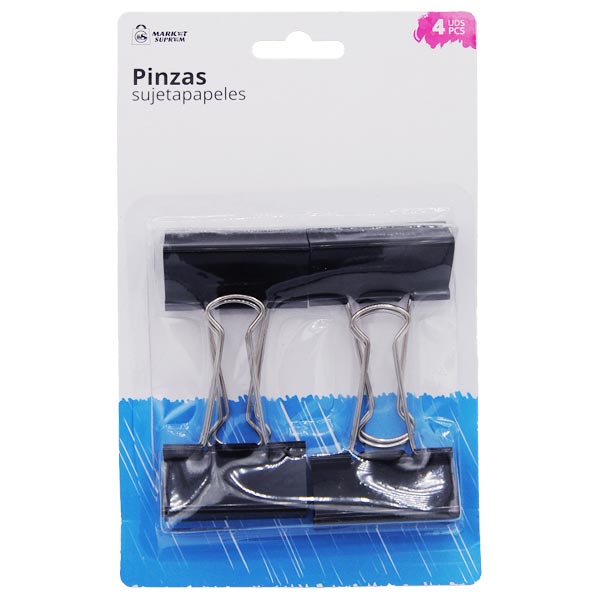 Pack de 4 Pinzas Sujetapapeles Market Suprem