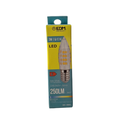 Bombilla 250Lm E14 3W Led Luz Fría EDM