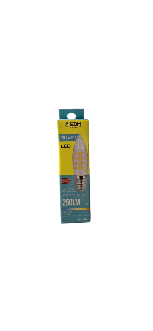 Bombilla 250Lm E14 3W Led Luz Fría EDM