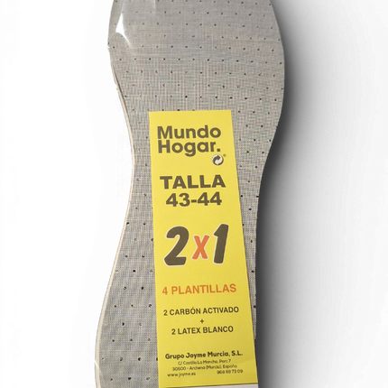 Set Plantillas de Latex y Carbón Activado Mundo Hogar - 4uds