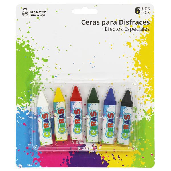 Ceras de Colores para Disfraces Market Suprem – 6 unidades