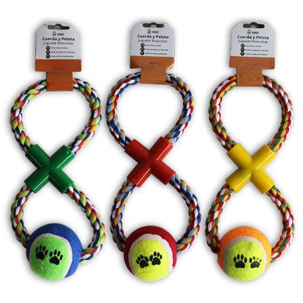 Juguete de Cuerda con Pelota para Perros (Colores Surtidos)