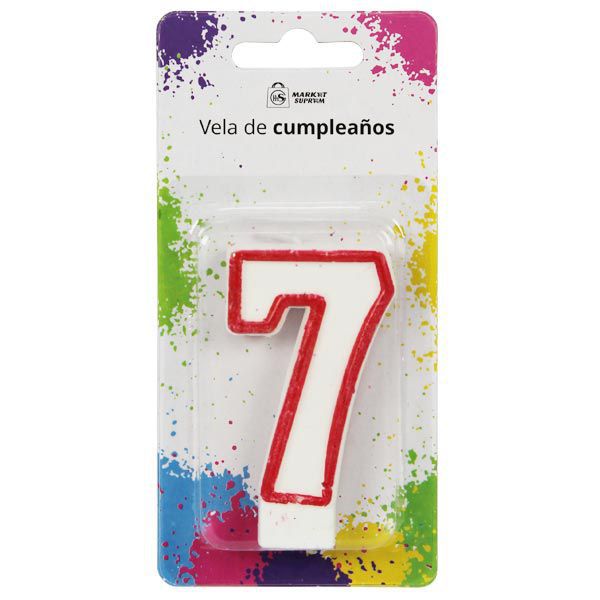 Vela de Cumpleaños Numérica Nº7 - Market Suprem