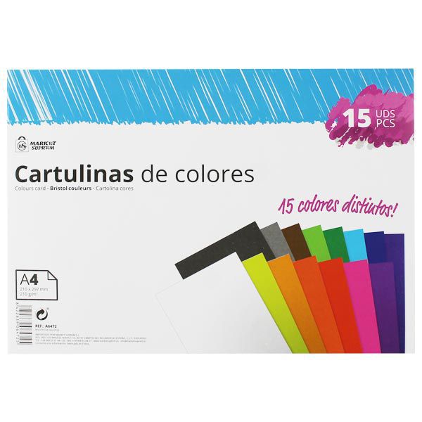 Libro de Cartulinas de Colores Market Suprem - 15uds