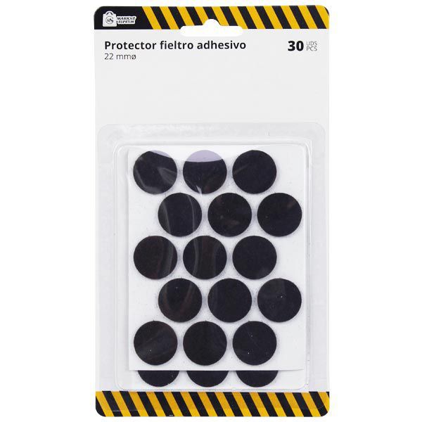 Protector Adhesivo de Fieltro Marrón Market Suprem - 30uds (22mm)