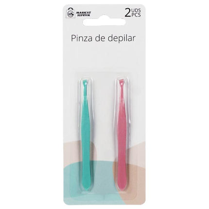 Pinzas de Depilar Metálicas Market Suprem - 2uds