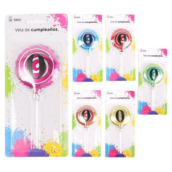 Vela de cumpleaños número 9 piruleta Market Suprem