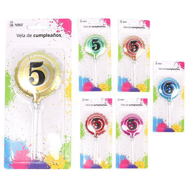Vela De Cumpleñaos Globo Nº5 Market Suprem