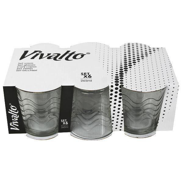 Vasos de Cristal Vivalto 265ml - 6uds