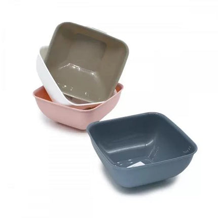 Set de Cuencos Cuadrados de Plástico Pastel (Pack de 4)