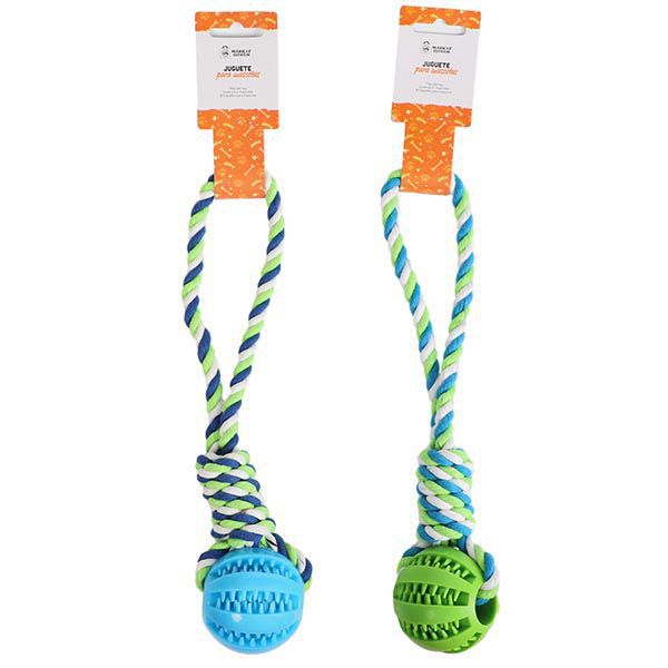 Juguete para Perros con Cuerda y Pelota de Goma