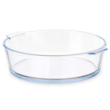 Bandeja Redonda de Vidrio con Asas Vivalto - 21x6cm (1600ml)