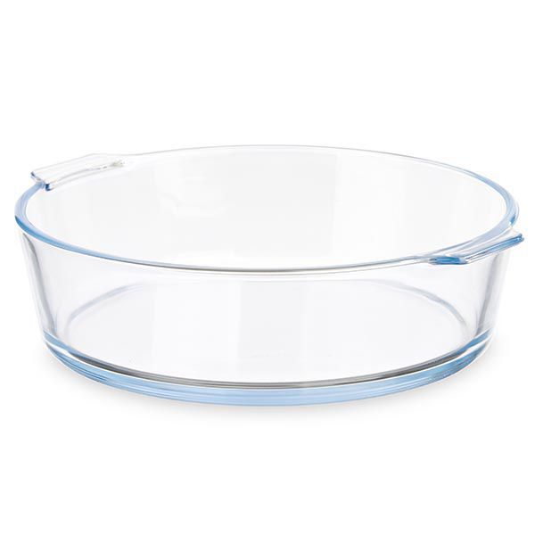 Bandeja Redonda de Vidrio con Asas Vivalto - 21x6cm (1600ml)