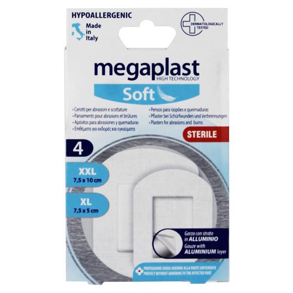 Tiritas de Algodón para Quemaduras Megaplast - 4uds (7.5x10cm/7.5x5cm)