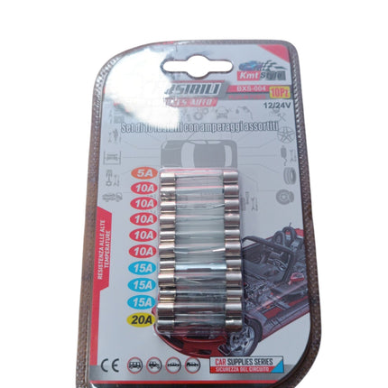 Set de Fusibles de Vidrio Kmt Style - 10 Unidades (12/24V)