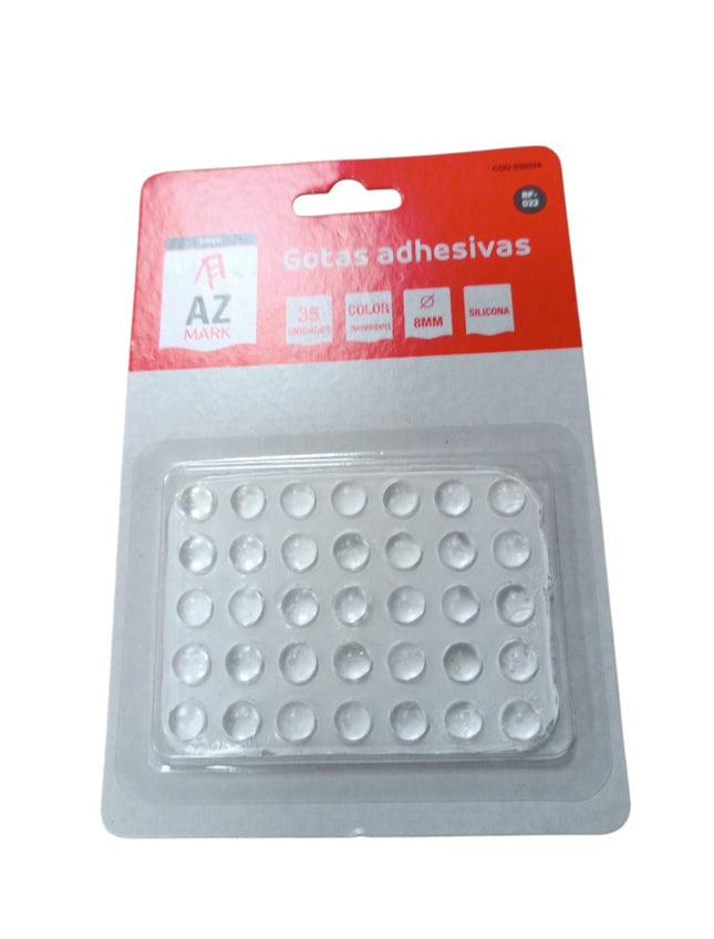 Gotas Adhesivas de Silicona Transparente AZ Mark - 35 Unidades (8mm)
