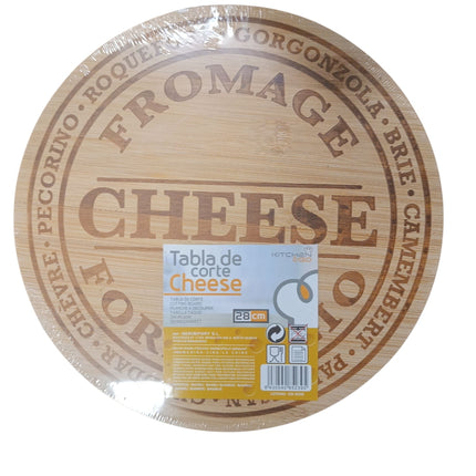 Tabla de Corte Redonda “Cheese” de Bambú – Kitchen & Go (28 cm)