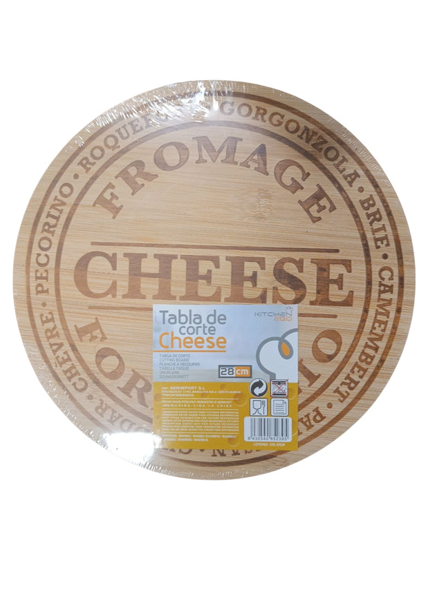 Tabla de Corte Redonda “Cheese” de Bambú – Kitchen & Go (28 cm)