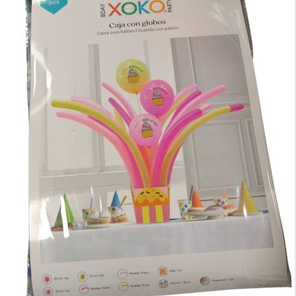Caja con Globos de Cumpleaños - Xoko