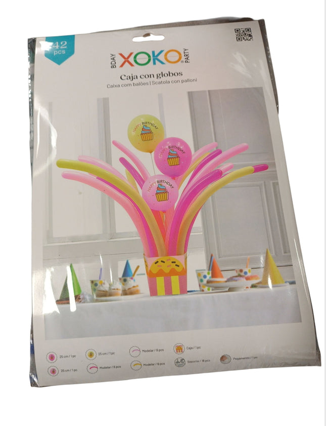Caja con Globos de Cumpleaños - Xoko