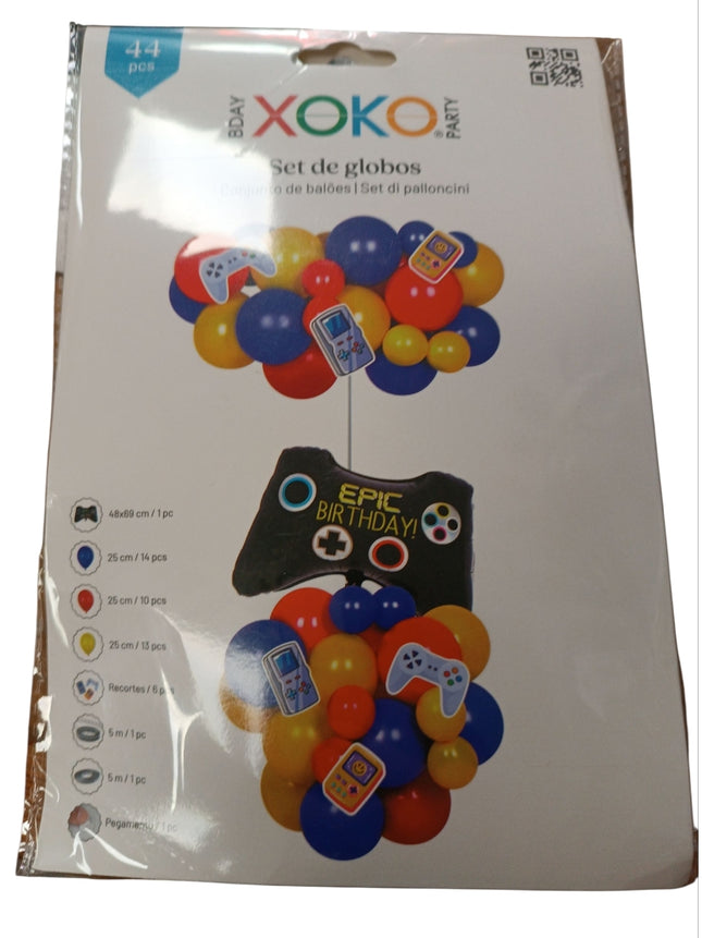 Set De Globos Temática Consola 44Pcs - Xoko