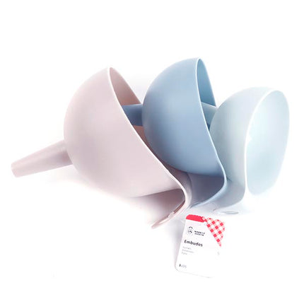 Set de 3 Embudos Color Pastel con Colgador Market Suprem - 3uds